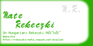 mate rekeczki business card